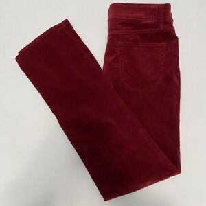 Womens Burgundy Corduroy Straight Leg Jeans 10 Stretch Preppy Heritage Old Money
